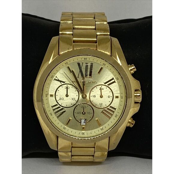 Michael Kors MK5605 Women's Gold Stainless Steel Gold Analog Dial Watch GE422 - Picture 3 of 12